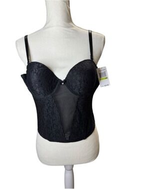 Women's Fashion Forms Black Lace Bustier Bra 36B